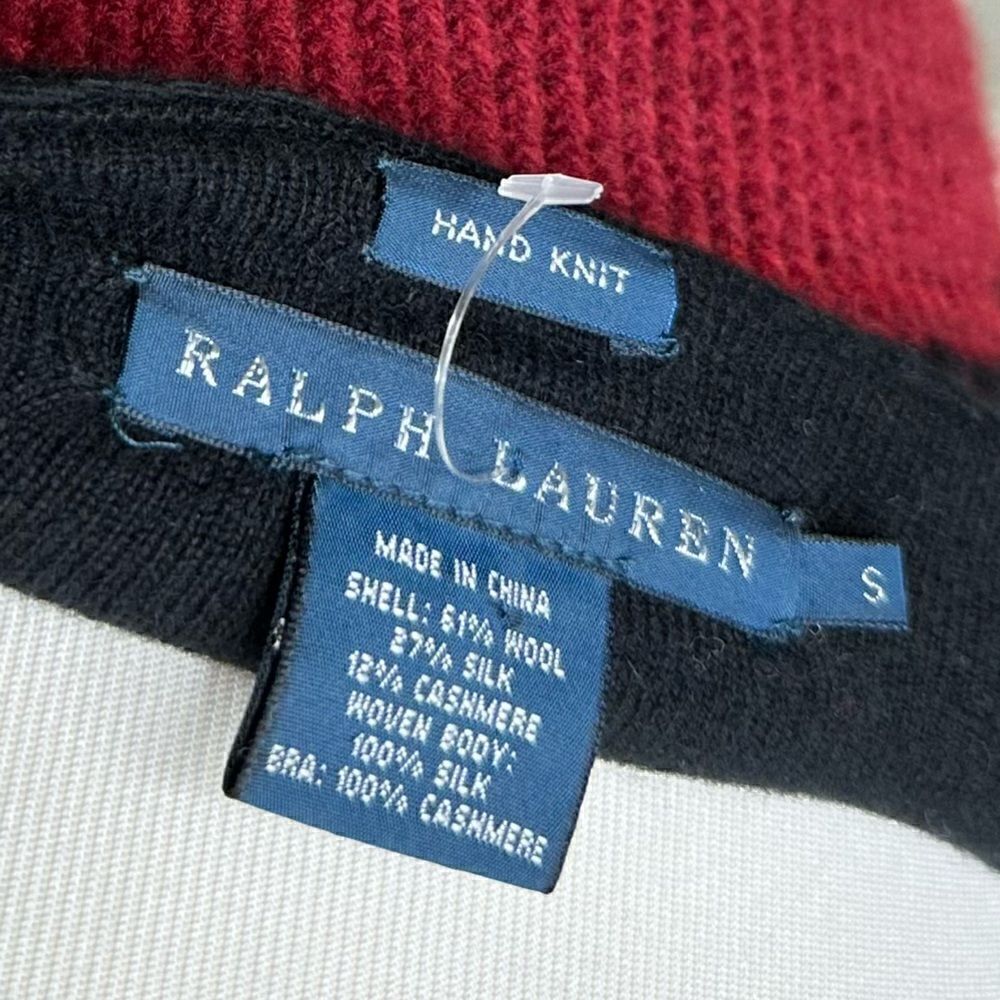 Ralph Lauren * 2011 Hand-Knit Red Beacon Blanket Beaded Halter with Silk Scarf - Picture 2 of 16